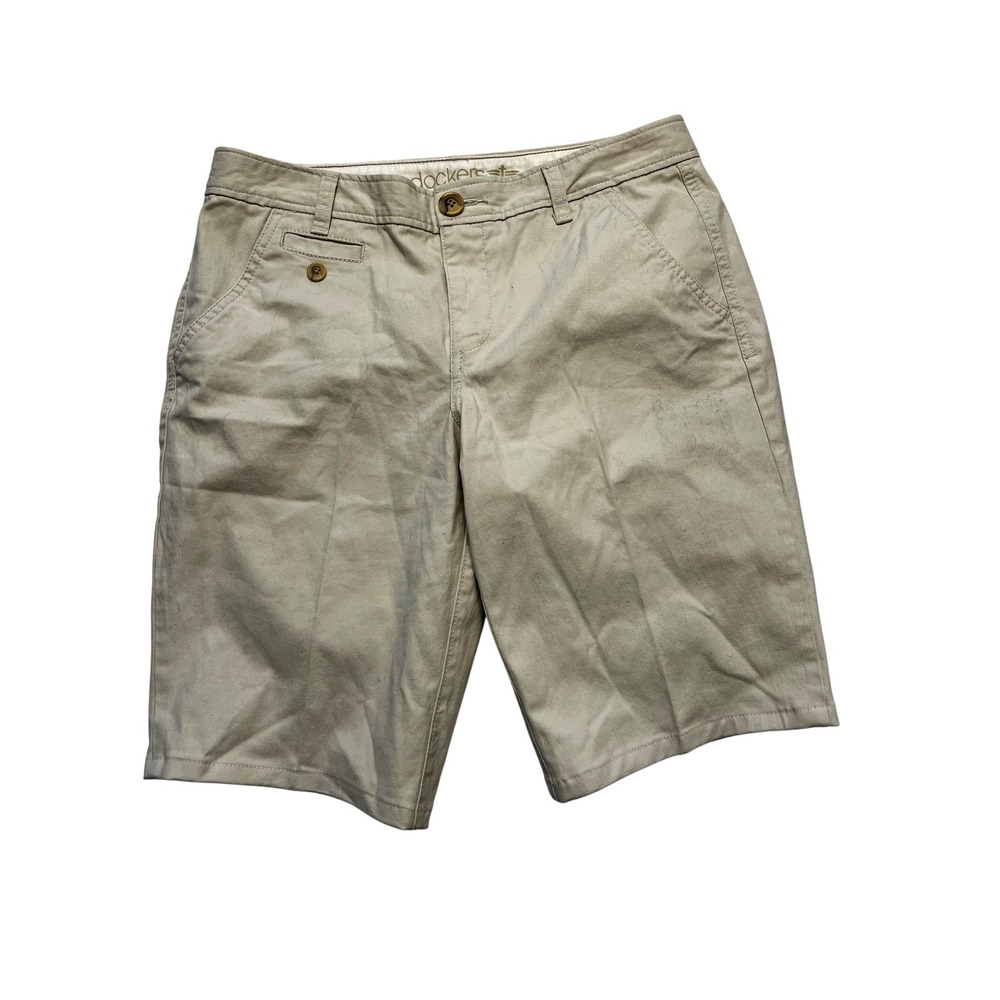 Dockers Shorts Mens 6 Khaki Beige Chino Walking Mid‎ Rise Stretch Casual